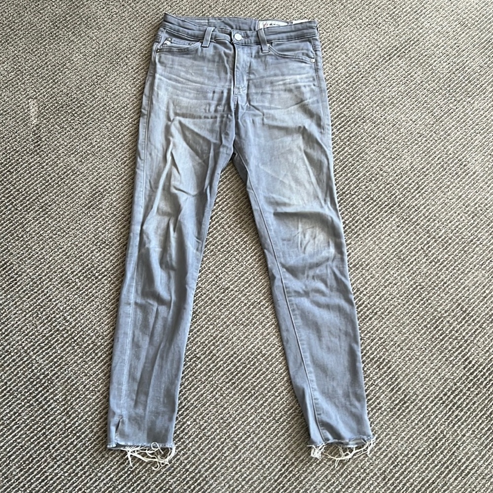 AG grey Farrah skinny crop raw hem jeans size 25R